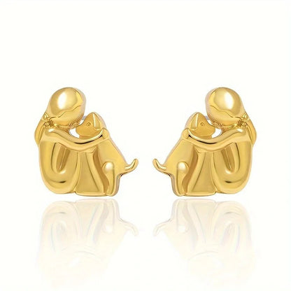 Lina™ – Dog Embrace Icon Earrings