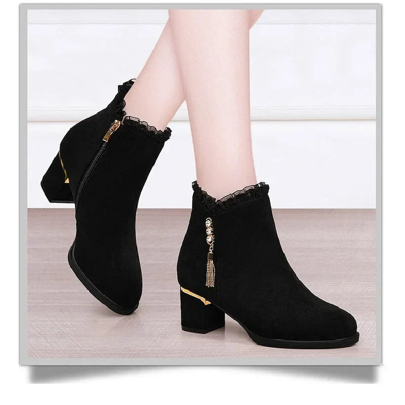 Tassel Furry Ankle Boot