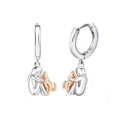Hailey™ – Cat Embrace Icon Hoop Earrings
