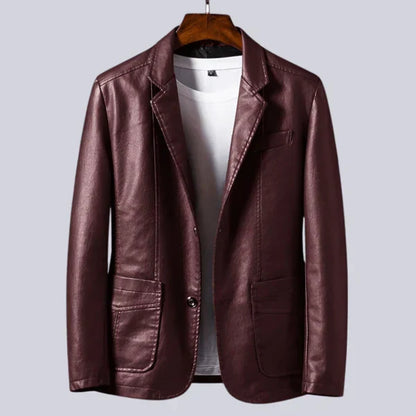 Men's Lightweight Leather Jacket with Cotton Lining