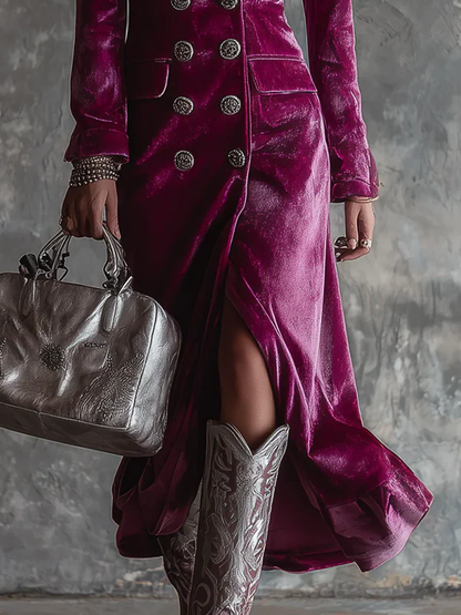 Seraphine™ | Velvet Blazer Maxi Dress