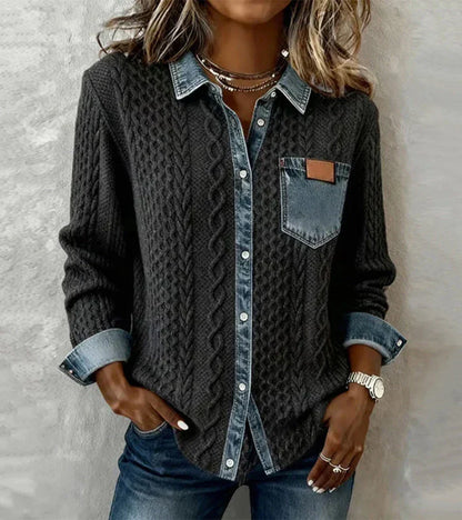 Nora | Patchwork Knit Top