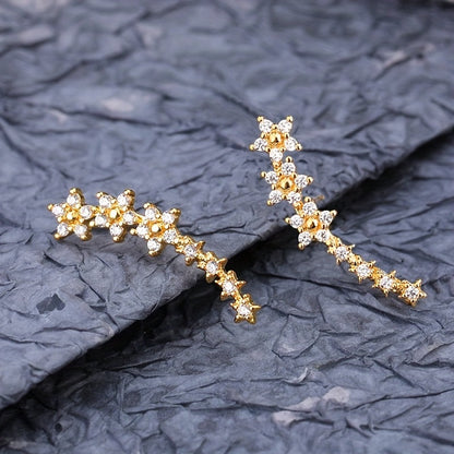 Floral Ear Climber Earrings