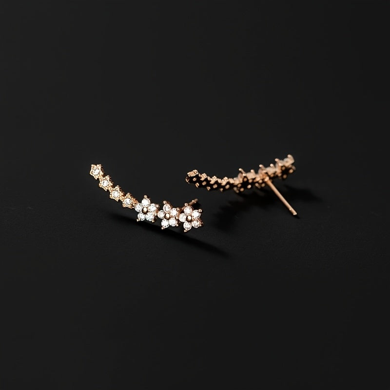 Floral Ear Climber Earrings
