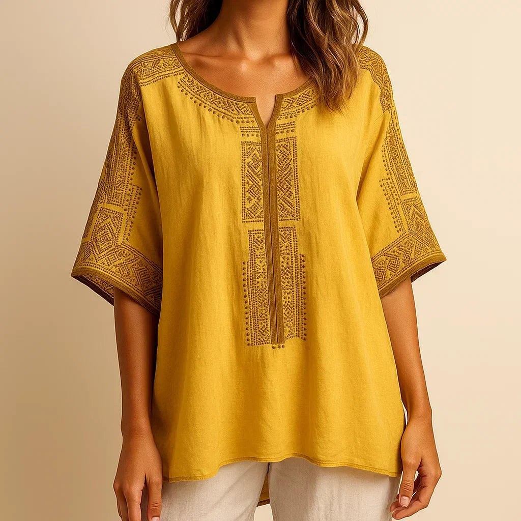 Celine Cotton Linen Blouse