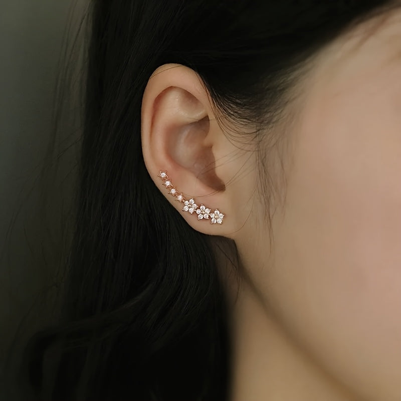 Floral Ear Climber Earrings