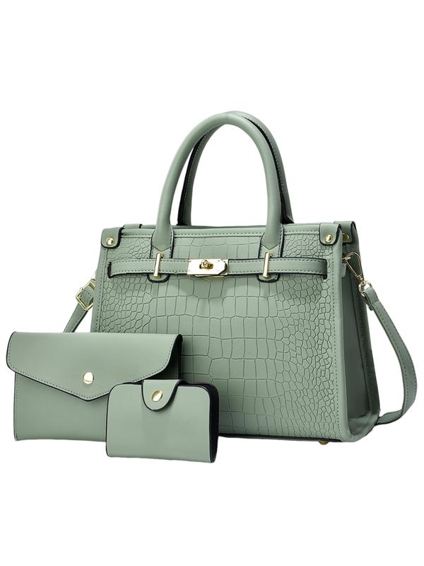 Nadine – Crocodile Embossed Large Capacity Crossbody Handbag Set