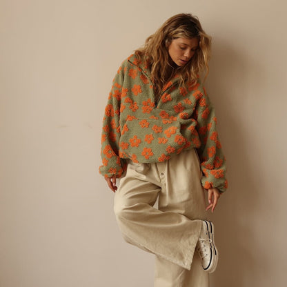 Daisy | Floral Fleece Jacket