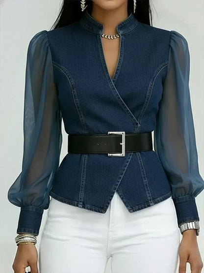 Valerie Structured Denim Blouse for Women