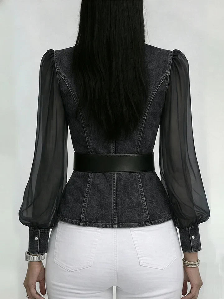 Valerie Structured Denim Blouse for Women