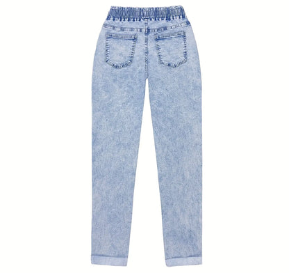 Women's Drawstring Tapered Denim Pants