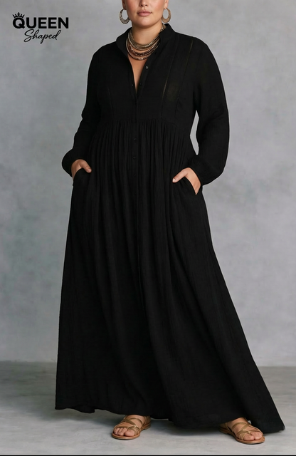 Serena | Flowing Button-Front Maxi Dress