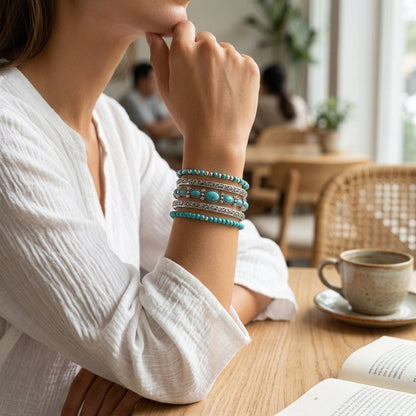 Trine™ – Boho Pearl Stacked Bracelet Set