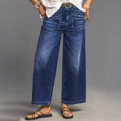 Rexelle - High Waist Wide Leg Denim Jeans | Comfort & Modern Style