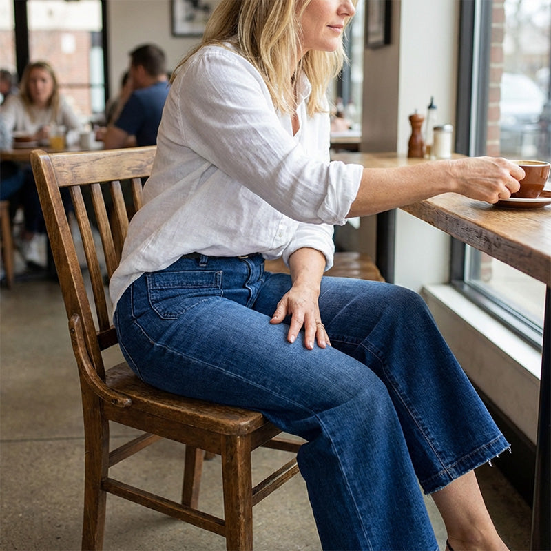 Rexelle - High Waist Wide Leg Denim Jeans | Comfort & Modern Style