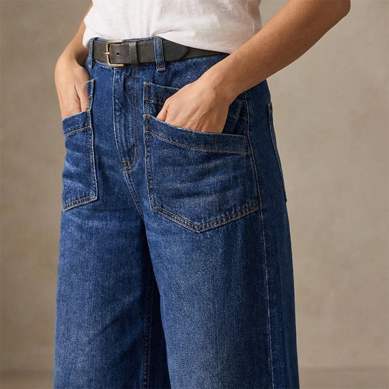 Rexelle - High Waist Wide Leg Denim Jeans | Comfort & Modern Style