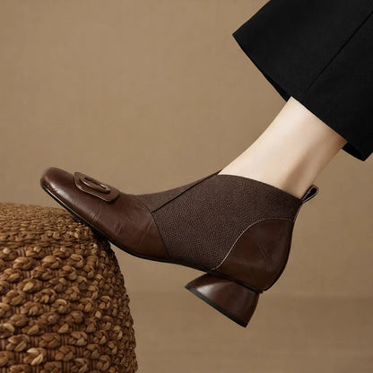 Sloane™ | Leather Stretch Ankle Boots